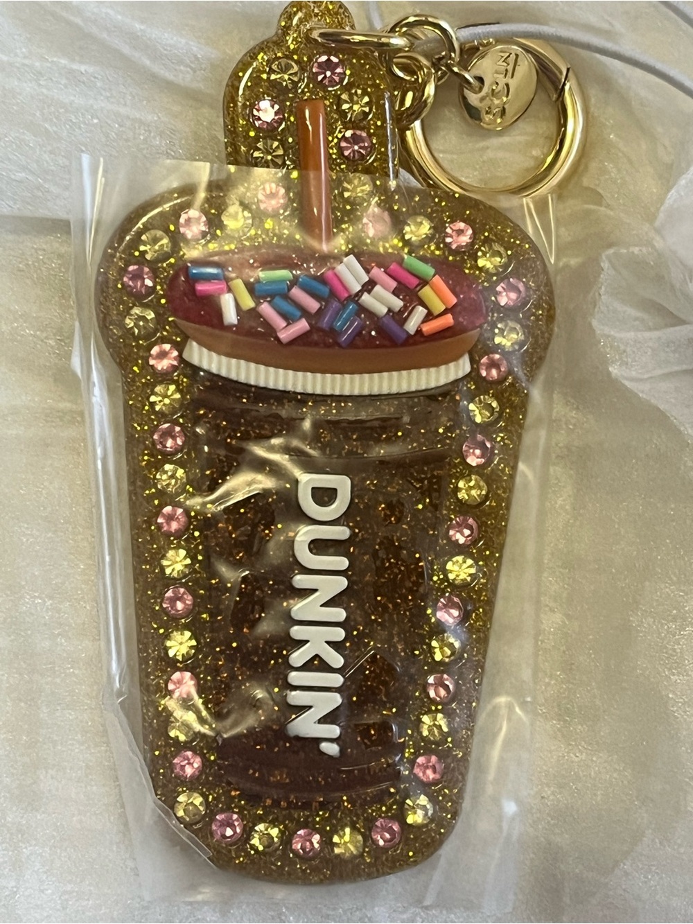NWT Stoney Clover Lane Dunkin' Donuts Iced Coffee Bag Charm - Picture 2 of 7